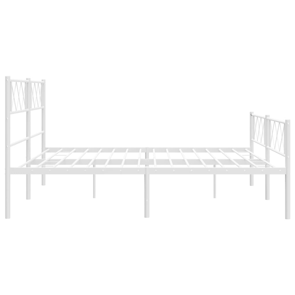 vidaXL Cadre de lit métal sans matelas et pied de lit blanc 183x213 cm