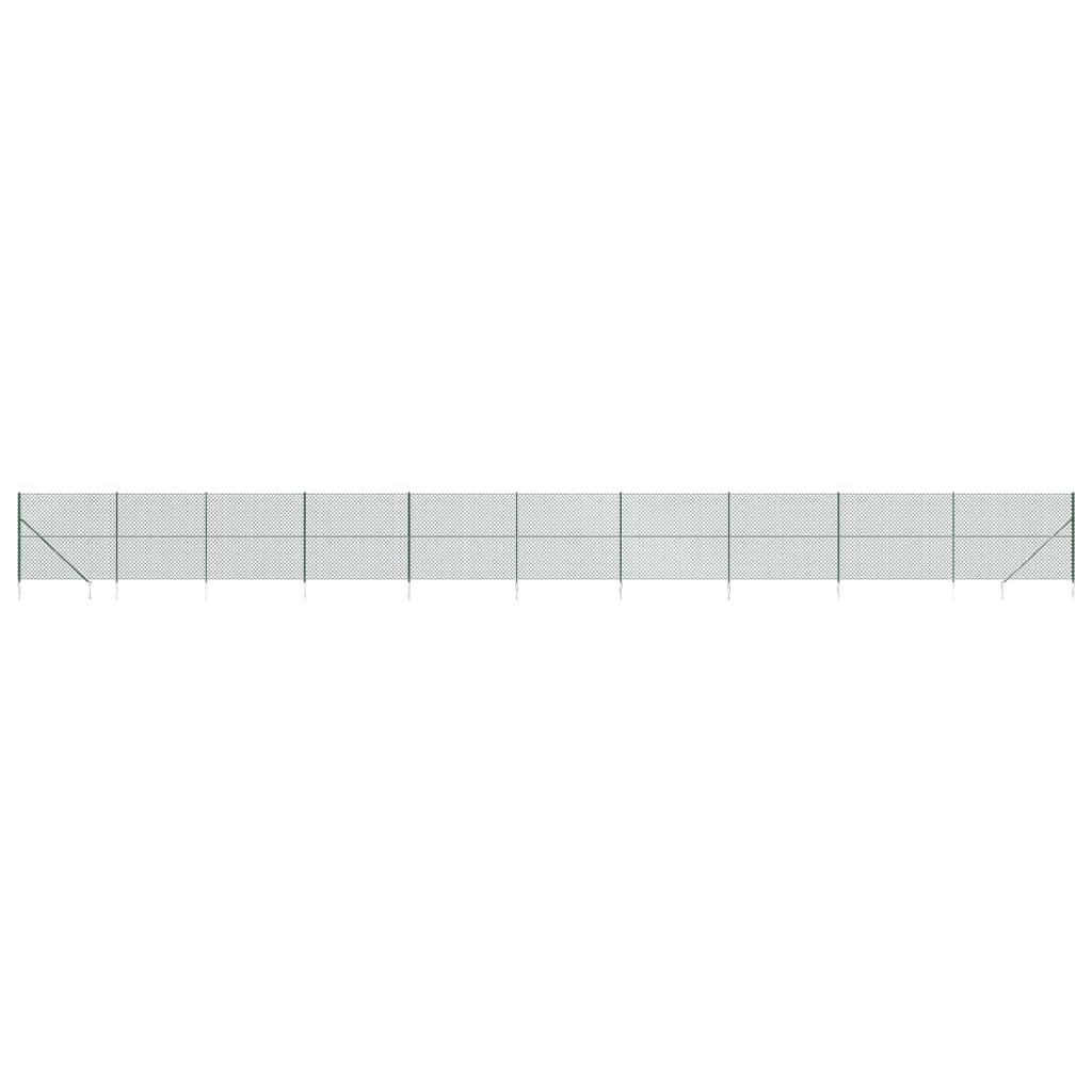 vidaXL Clôture à mailles losangées avec piquet d'ancrage vert 2x25 m