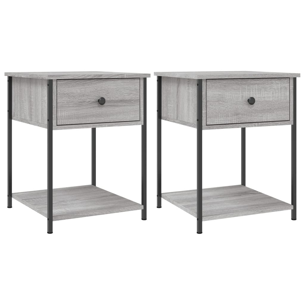 vidaXL Tables de chevet 2 pcs sonoma gris 44x45x58 cm bois ingénierie