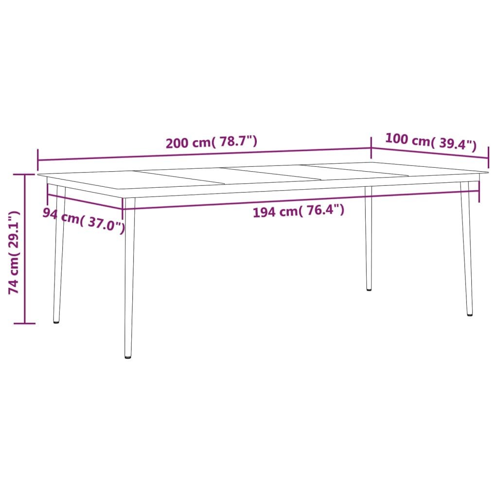 vidaXL Ensemble de salle à manger de jardin 9 pcs Anthracite