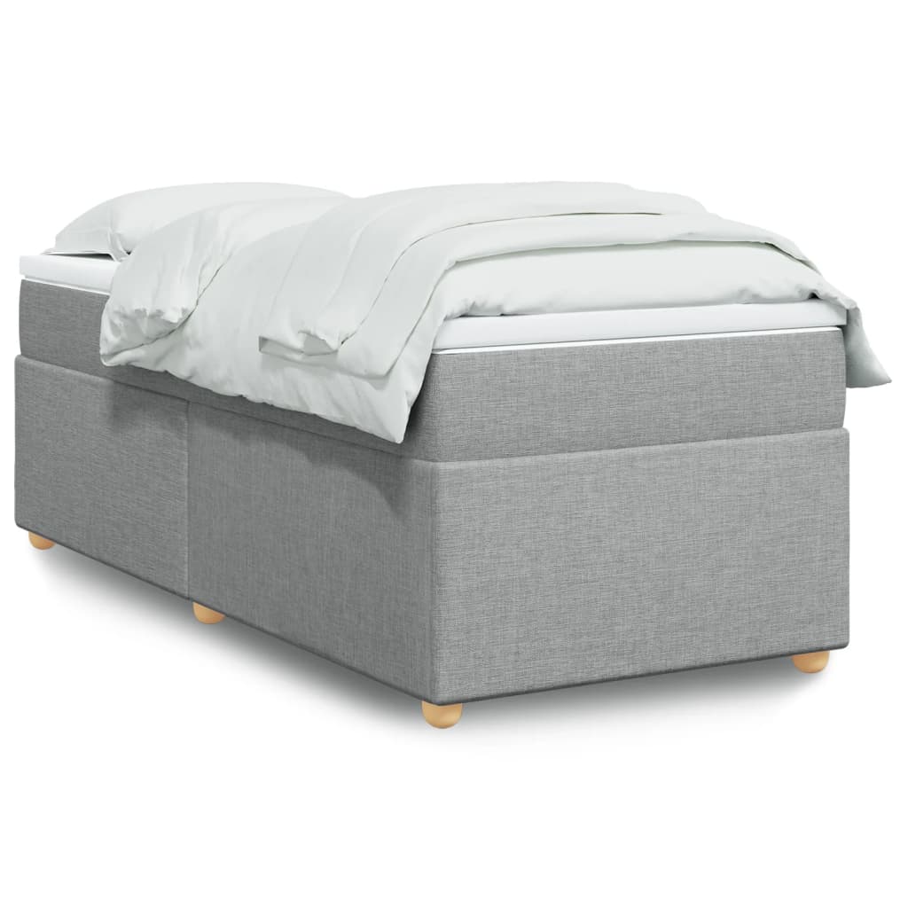 vidaXL Sommier à lattes de lit avec matelas Gris clair 100x200cm Tissu