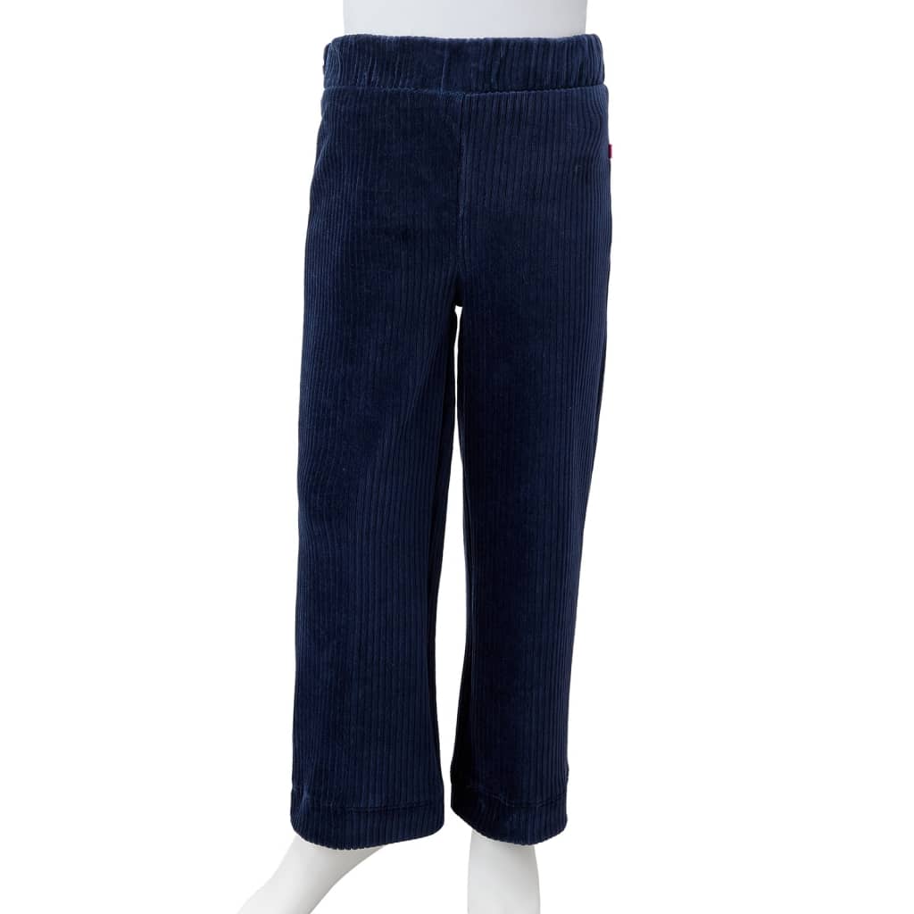 Pantalons pour enfants velours côtelé bleu marine 92