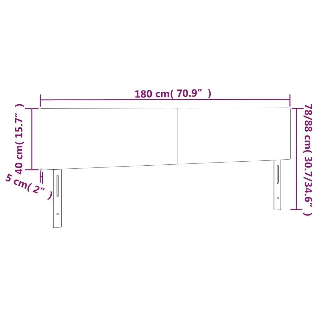 vidaXL Têtes de lit 2 pcs Gris foncé 90x5x78/88 cm Tissu