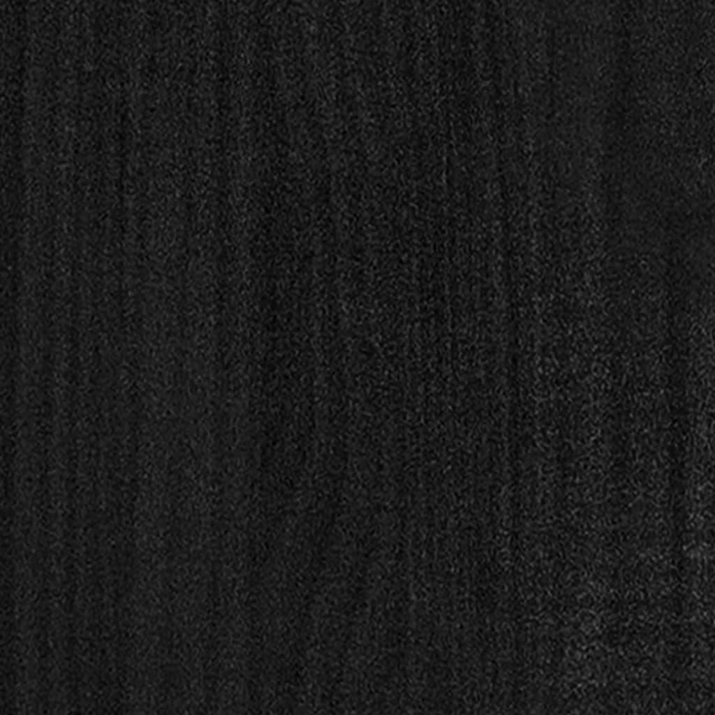 vidaXL Cadre de lit Noir Bois massif 75x190 cm Petit simple