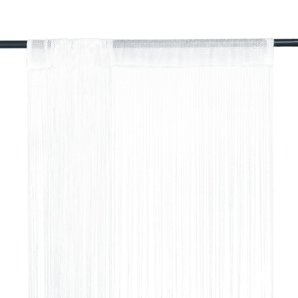 vidaXL Rideau en fils 2 pcs 100 x 250 cm Blanc