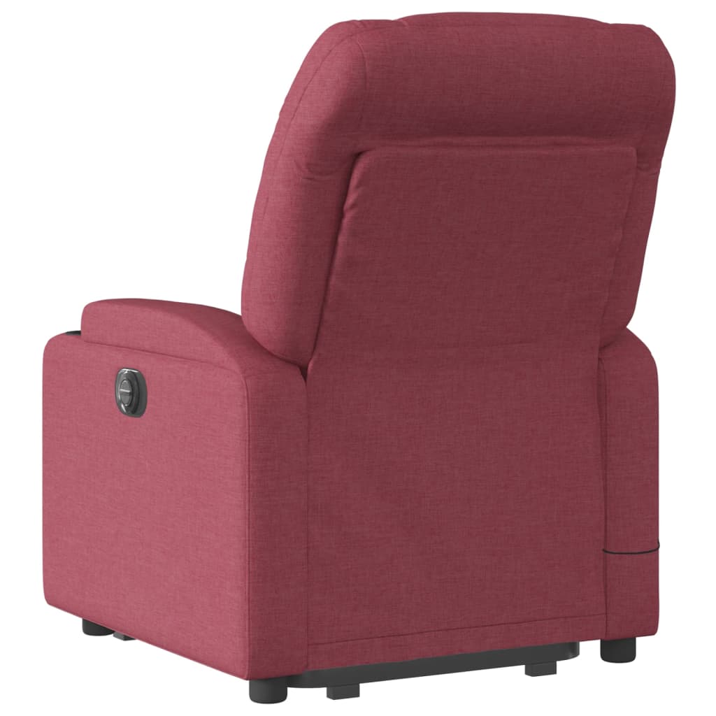 vidaXL Fauteuil inclinable de massage électrique Rouge bordeaux Tissu