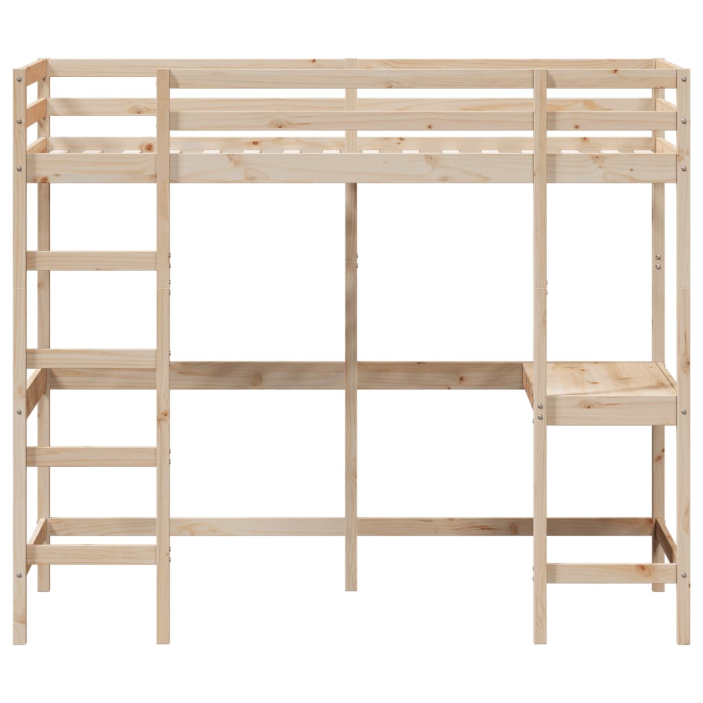 vidaXL Lit superposé avec bureau 90x190 cm bois de pin massif