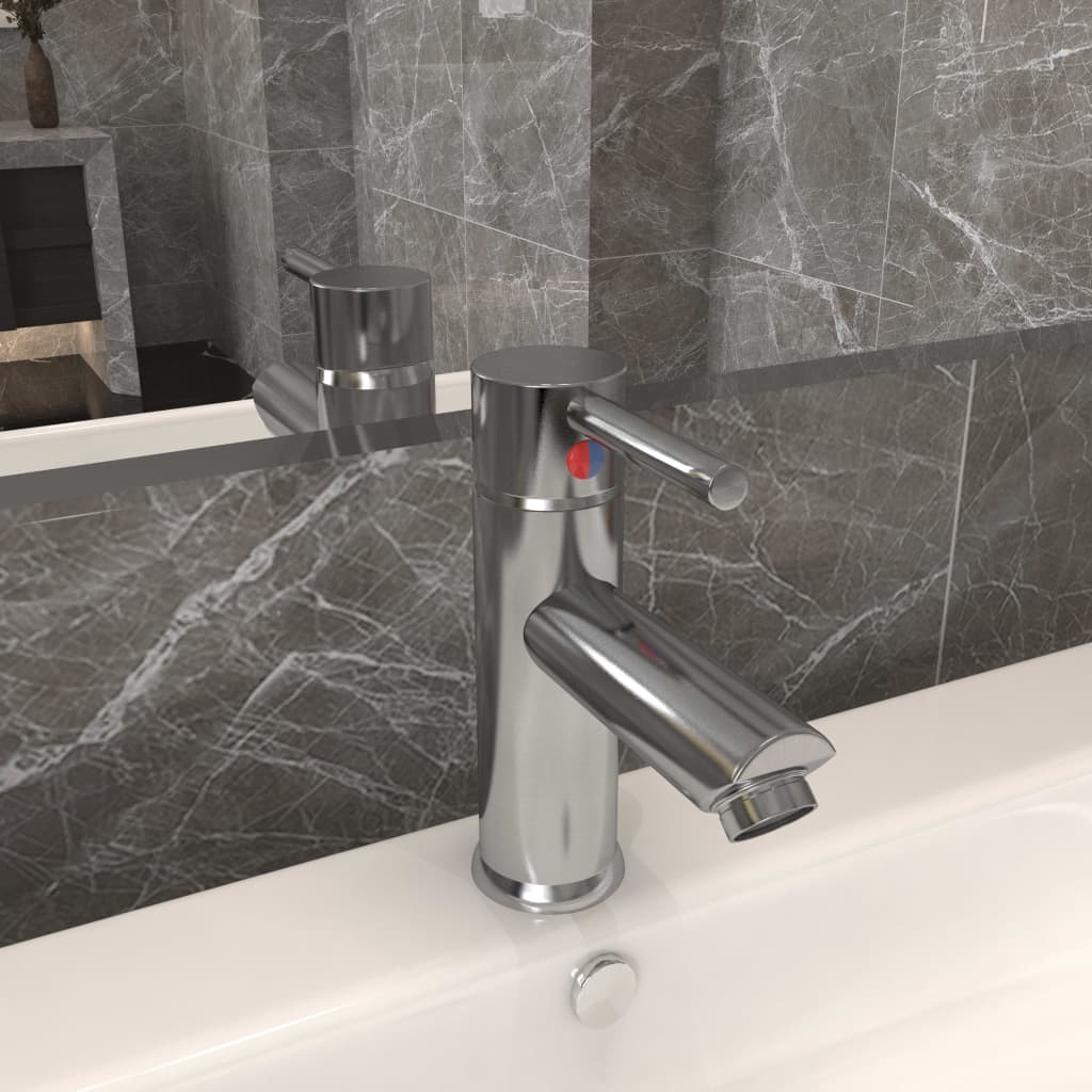 vidaXL Robinet de lavabo de salle de bain Argenté 130x176 mm
