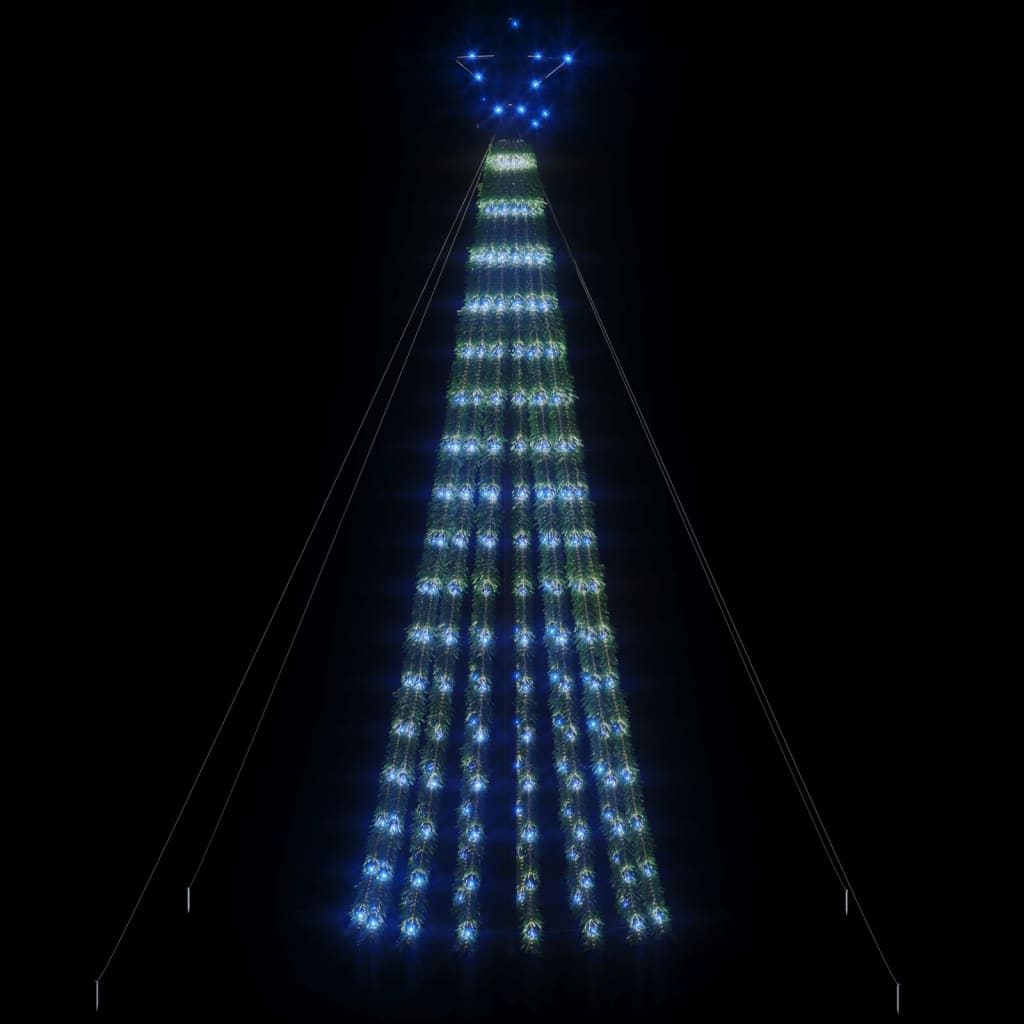 vidaXL Arbre de Noël lumineux conique 275 LED bleu 180 cm