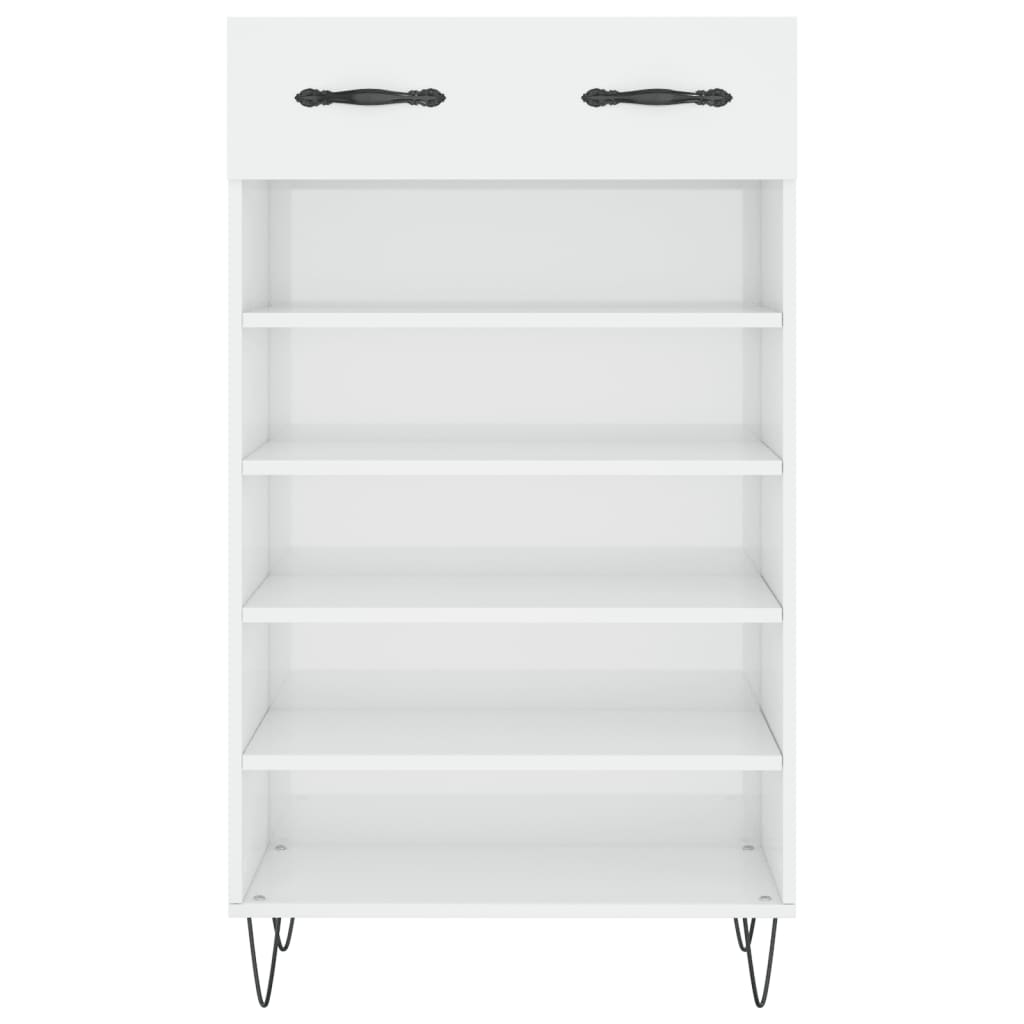 vidaXL Armoire à chaussure Blanc brillant 60x35x105 cm Bois ingénierie