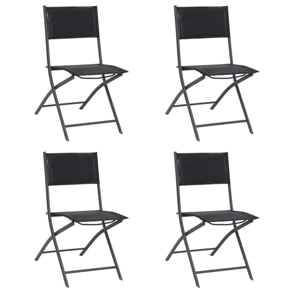 vidaXL Chaises de jardin pliables lot de 4 Acier et textilène