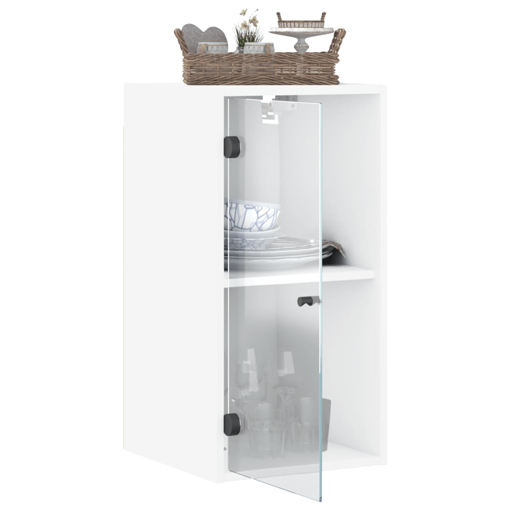 vidaXL Armoire murale avec portes en verre blanc 35x37x68,5 cm