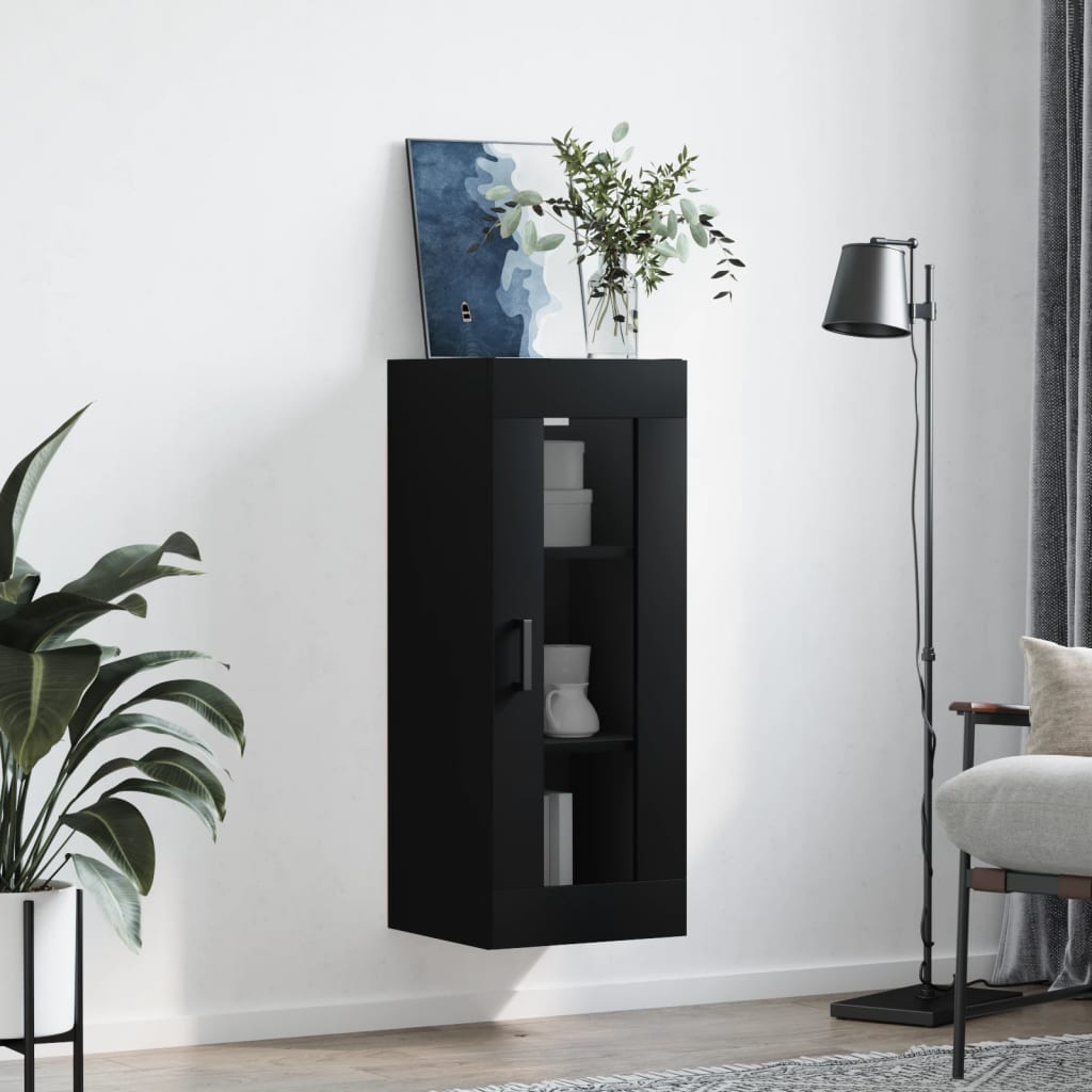 vidaXL Armoire murale noir 34,5x34x90 cm