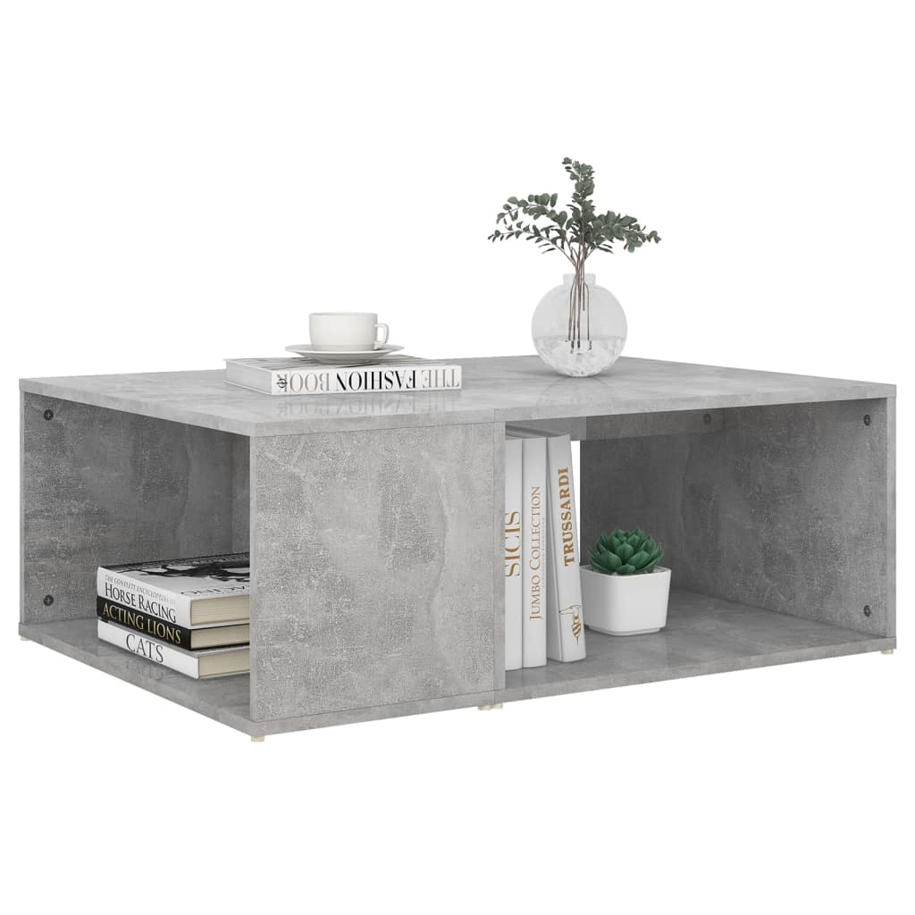 vidaXL Table basse gris béton 90x67x33 cm bois d'ingénierie