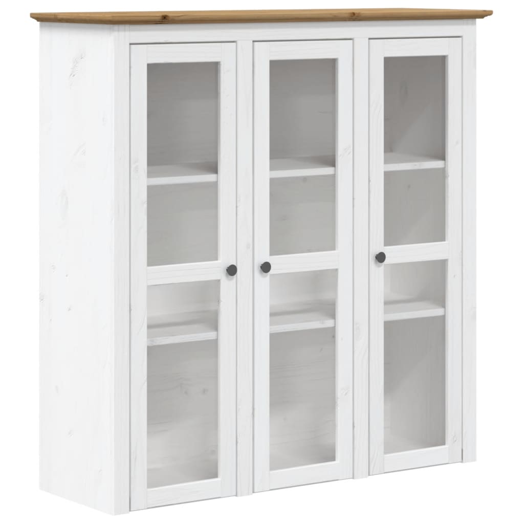 vidaXL Armoire avec portes vitrées BODO blanc marron bois pin massif