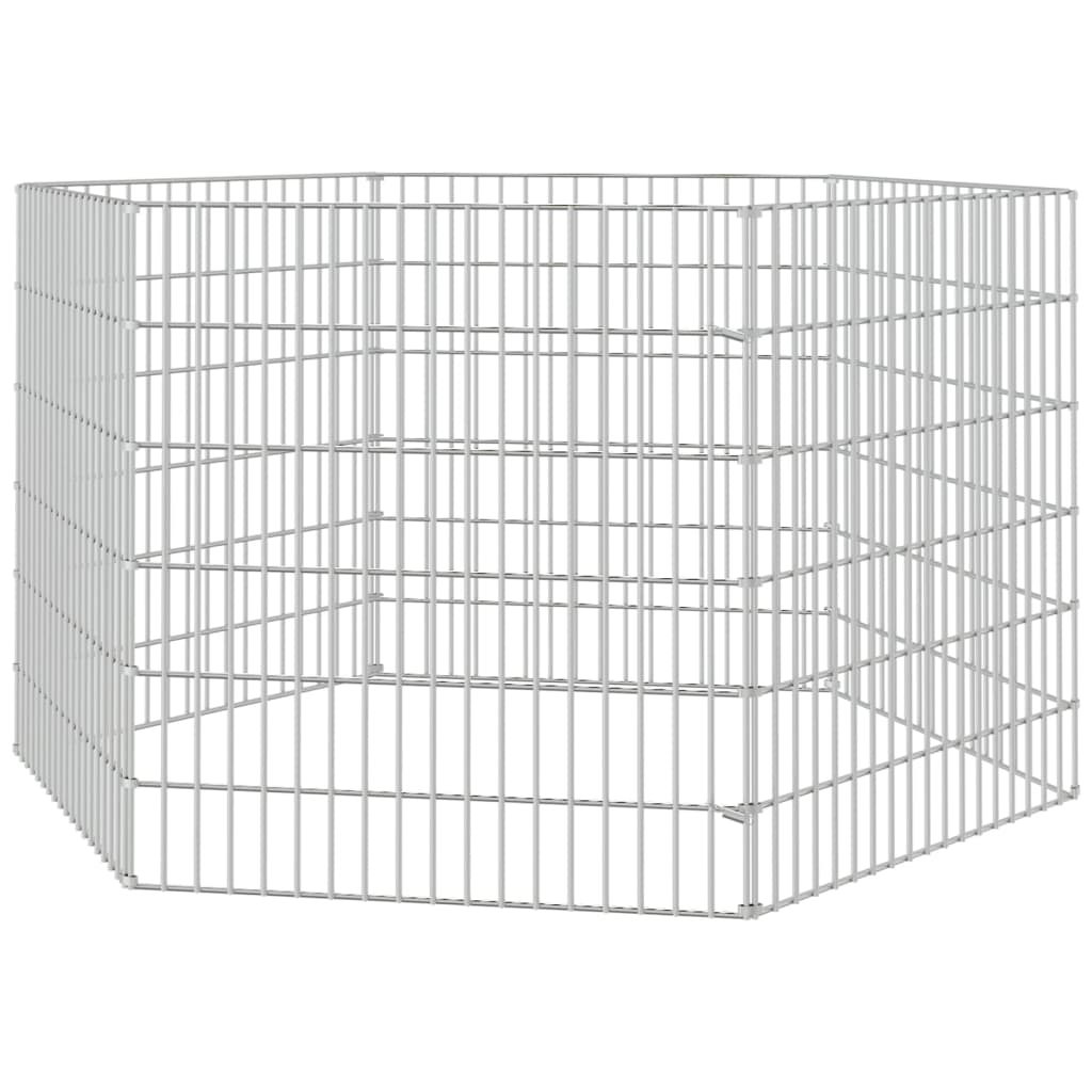 vidaXL Enclos pour animaux en liberté 6 panneaux 54x60cm fer galvanisé