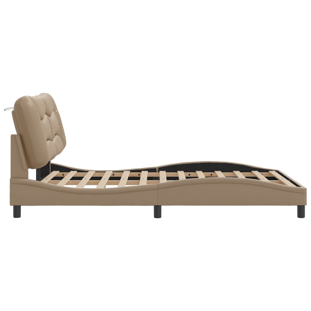 vidaXL Cadre de lit sans matelas cappuccino 140x190 cm similicuir