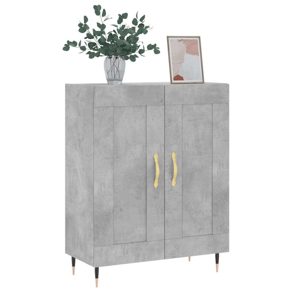 vidaXL Buffet gris béton 69,5x34x90 cm bois d'ingénierie