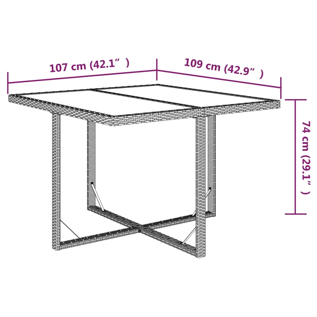 vidaXL Ensemble à manger de jardin et coussins 9 pcs Poly rotin Marron