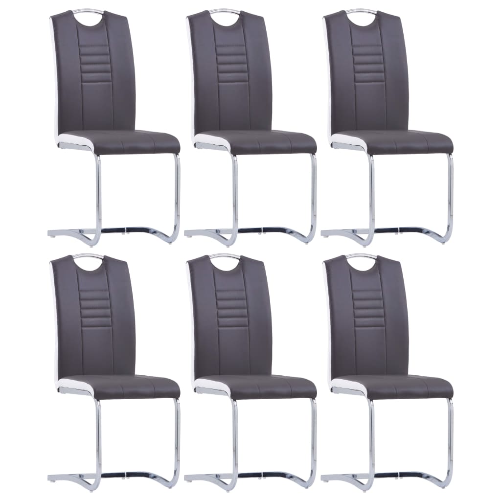 vidaXL Ensemble de salle à manger 7 pcs Similicuir Gris