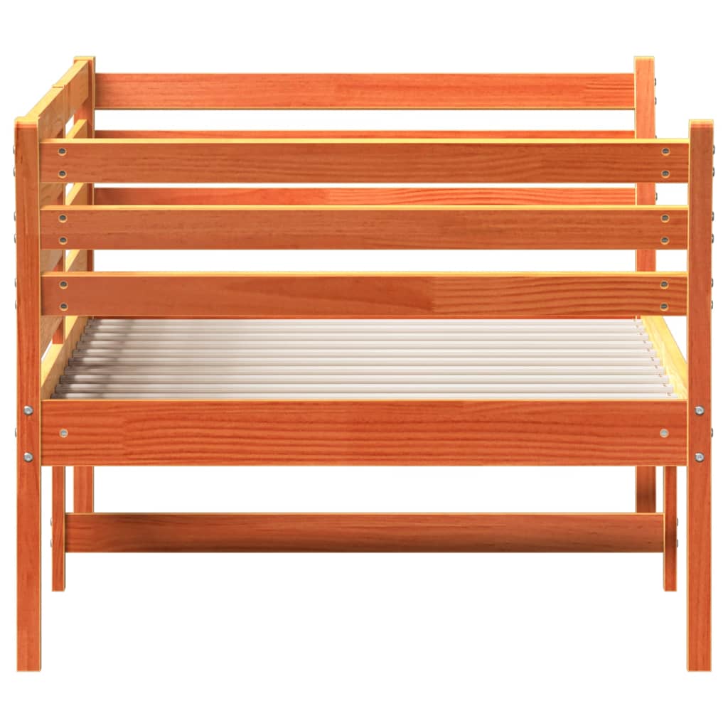 vidaXL Lit de jour sans matelas cire marron 90x200 cm bois pin massif