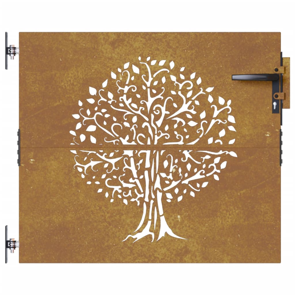 vidaXL Portail de jardin 85x100 cm acier corten conception de l'arbre