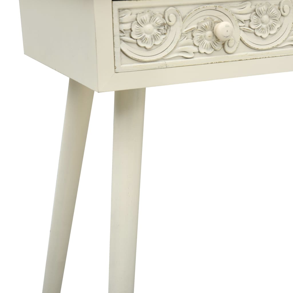 vidaXL Table console avec 2 tiroirs Gris sculpté 80x40x77,8 cm Bois