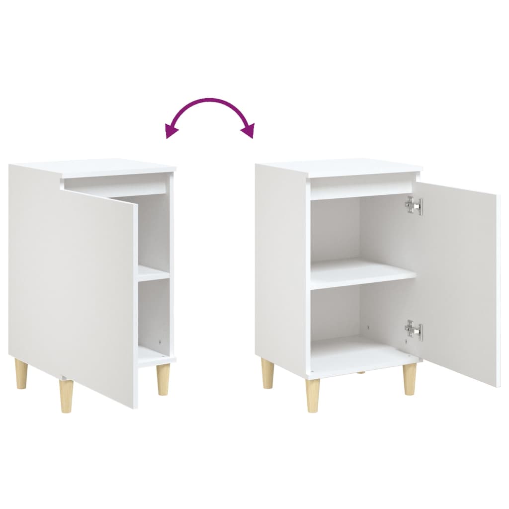 vidaXL Tables de chevet 2 pcs blanc 40x35x70 cm bois d'ingénierie