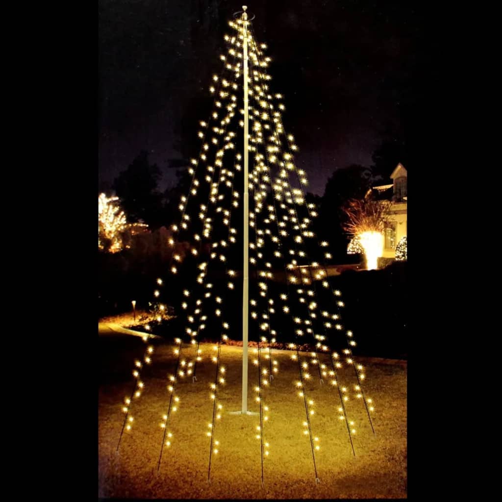 Ambiance Mât à guirlande lumineuse de Noël avec 192 LED 208 cm