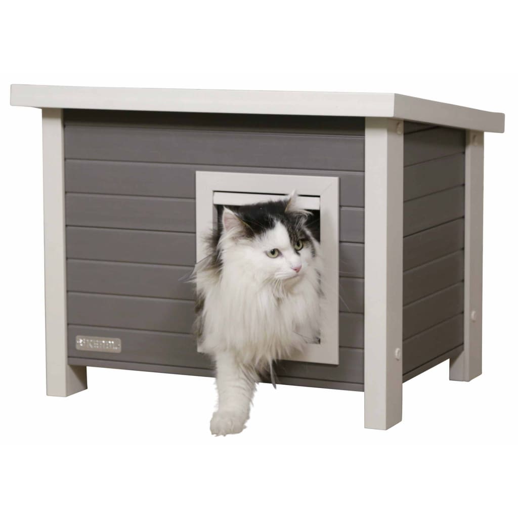 Kerbl Maison pour chats Eli 57 x 45 x 43 cm Gris et blanc