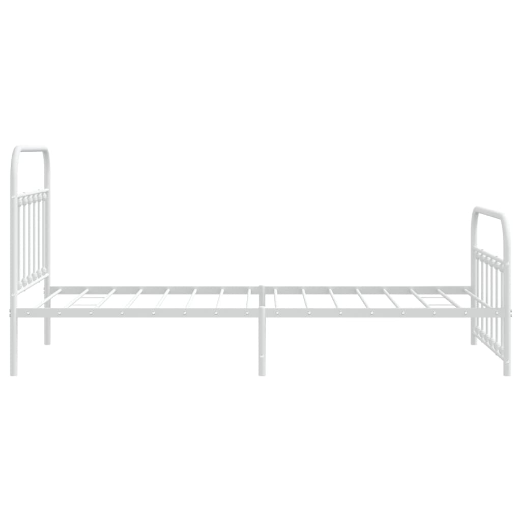 vidaXL Cadre de lit métal sans matelas et pied de lit blanc 100x200 cm