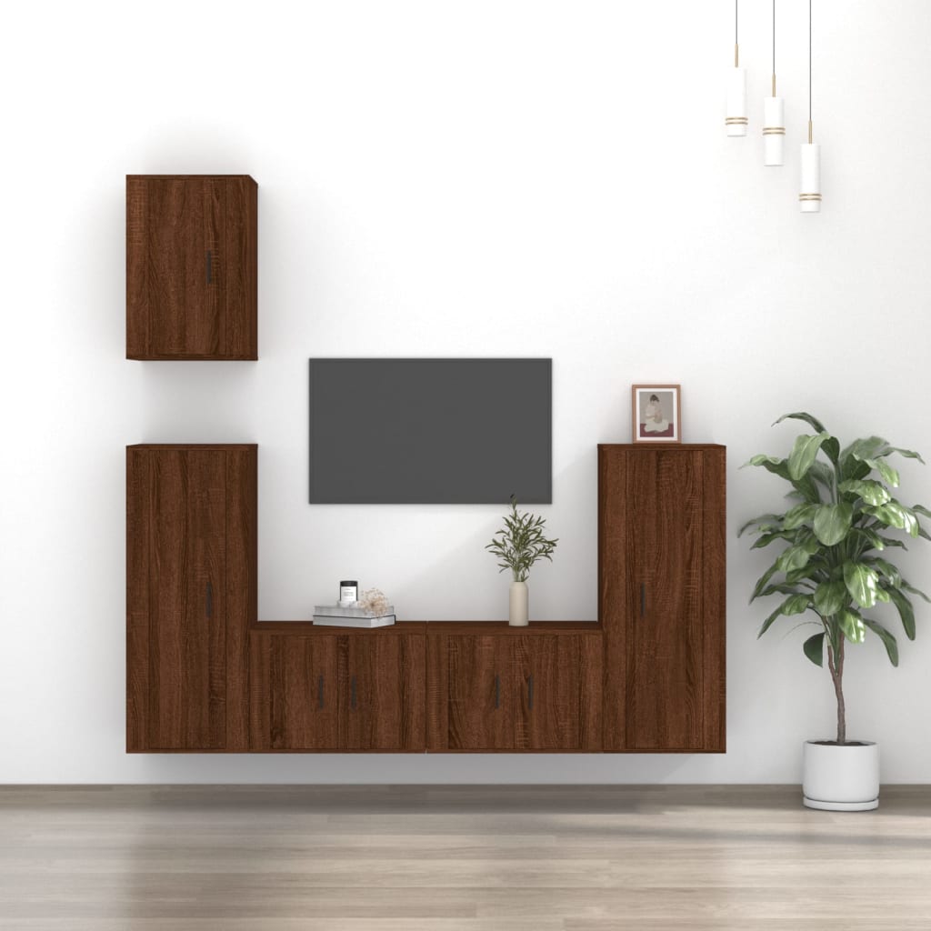 vidaXL Ensemble de meubles TV 5 pcs Chêne marron Bois d'ingénierie