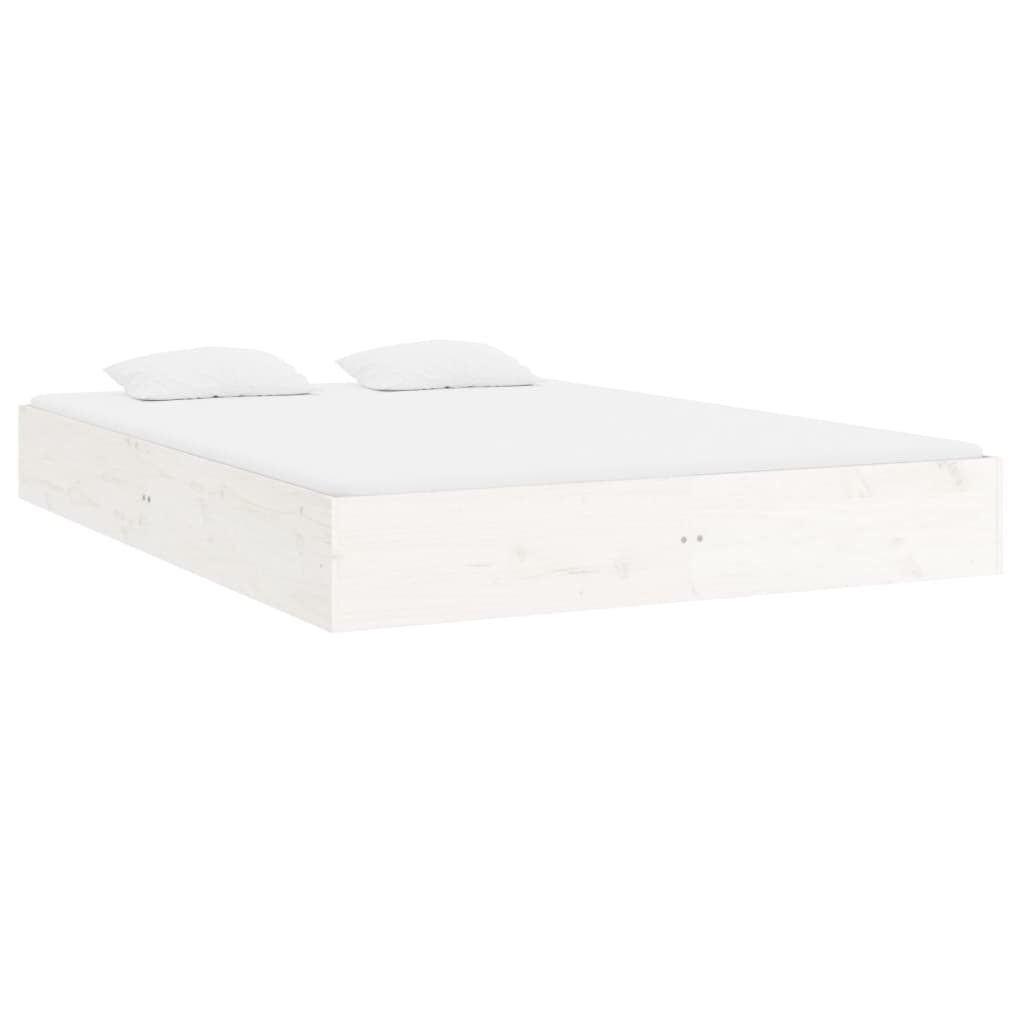 vidaXL Cadre de lit blanc bois massif 120x200 cm