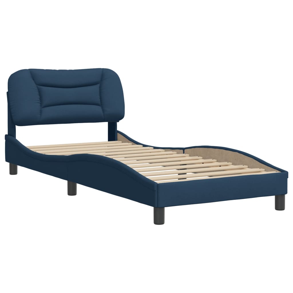 vidaXL Cadre de lit sans matelas bleu 90x190 cm tissu