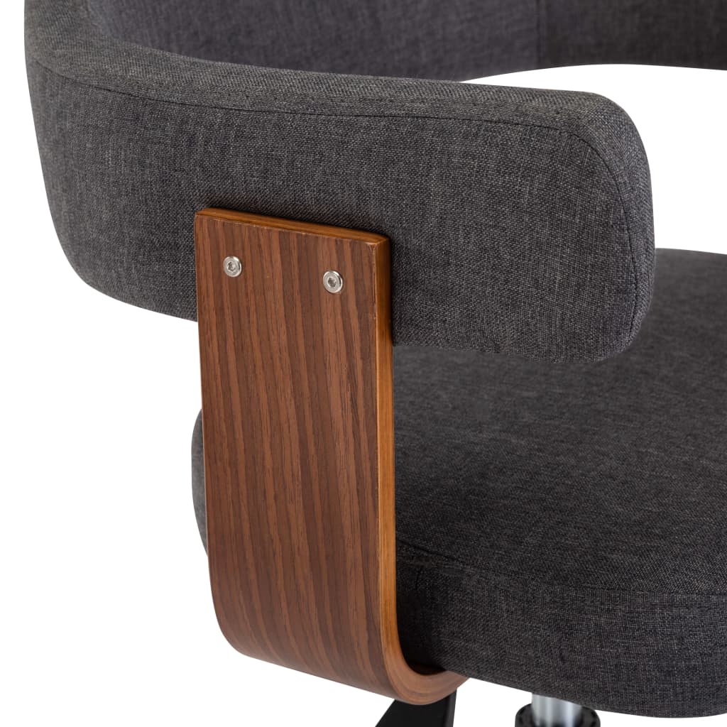 vidaXL Chaise pivotante de salle à manger Gris Bois courbé et tissu