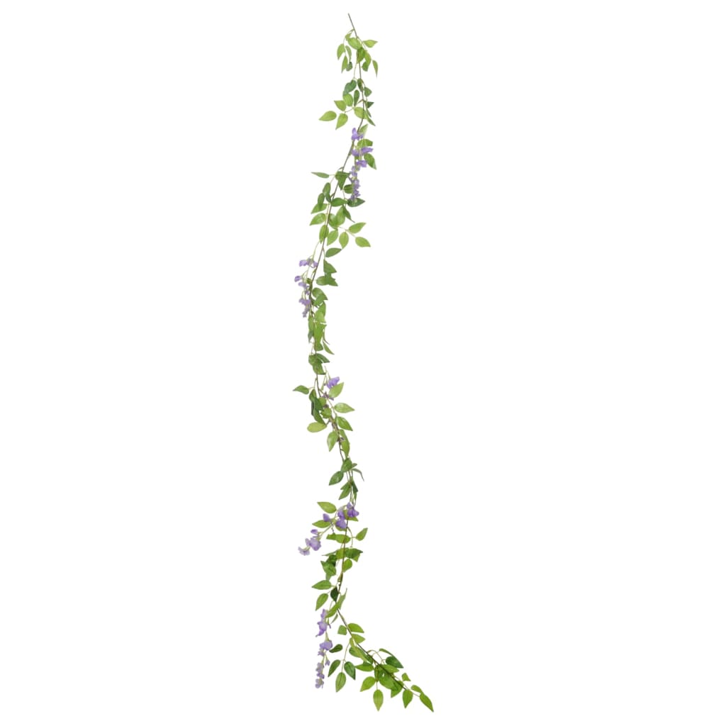 vidaXL Guirlandes de fleurs de Noël 6 pcs violet 200 cm