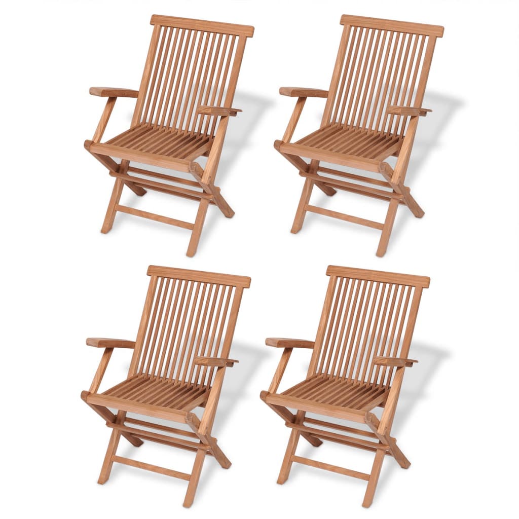 vidaXL Mobilier à dîner de jardin 5 pcs Bois de teck massif