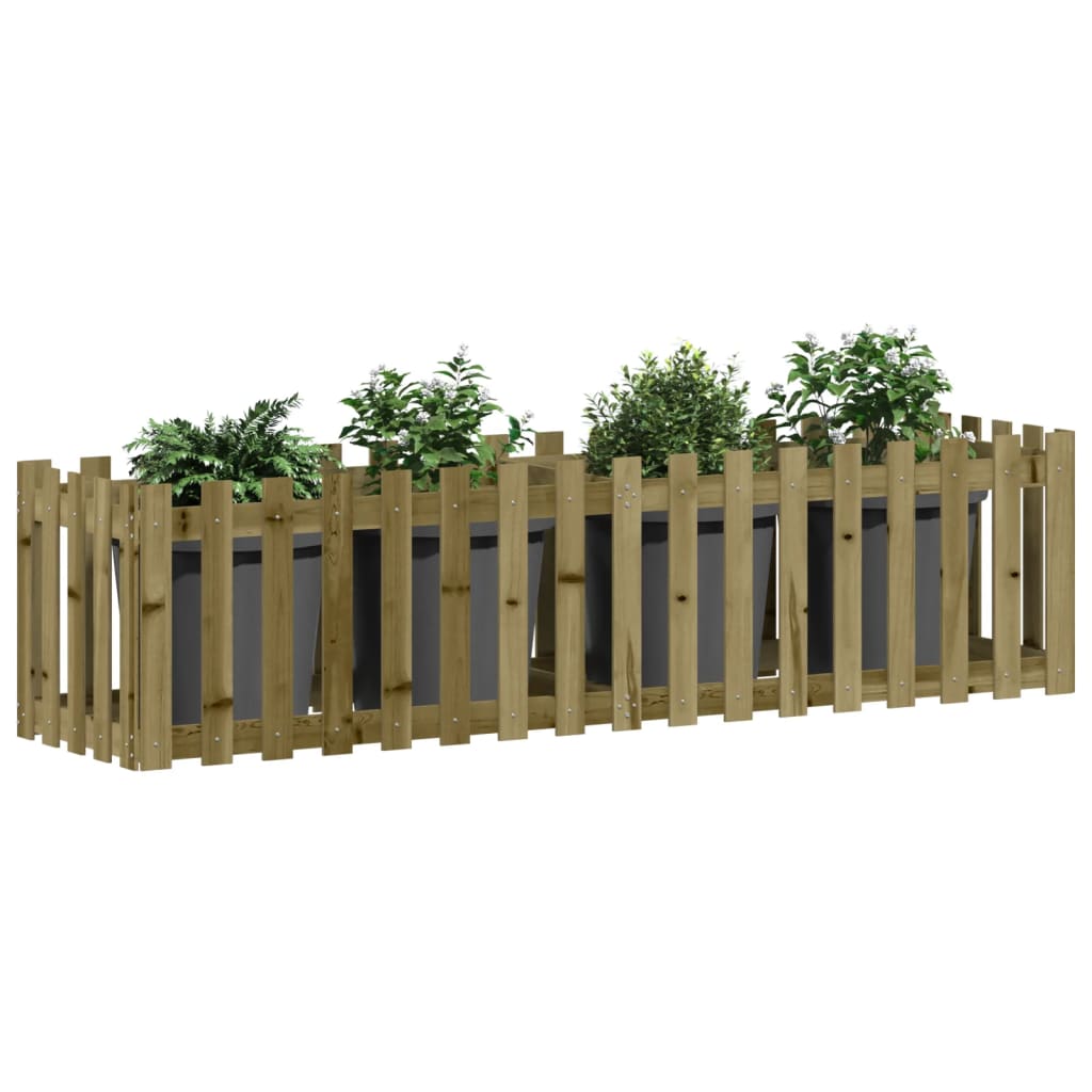 vidaXL Lit surélevé de jardin design de clôture bois de pin imprégné