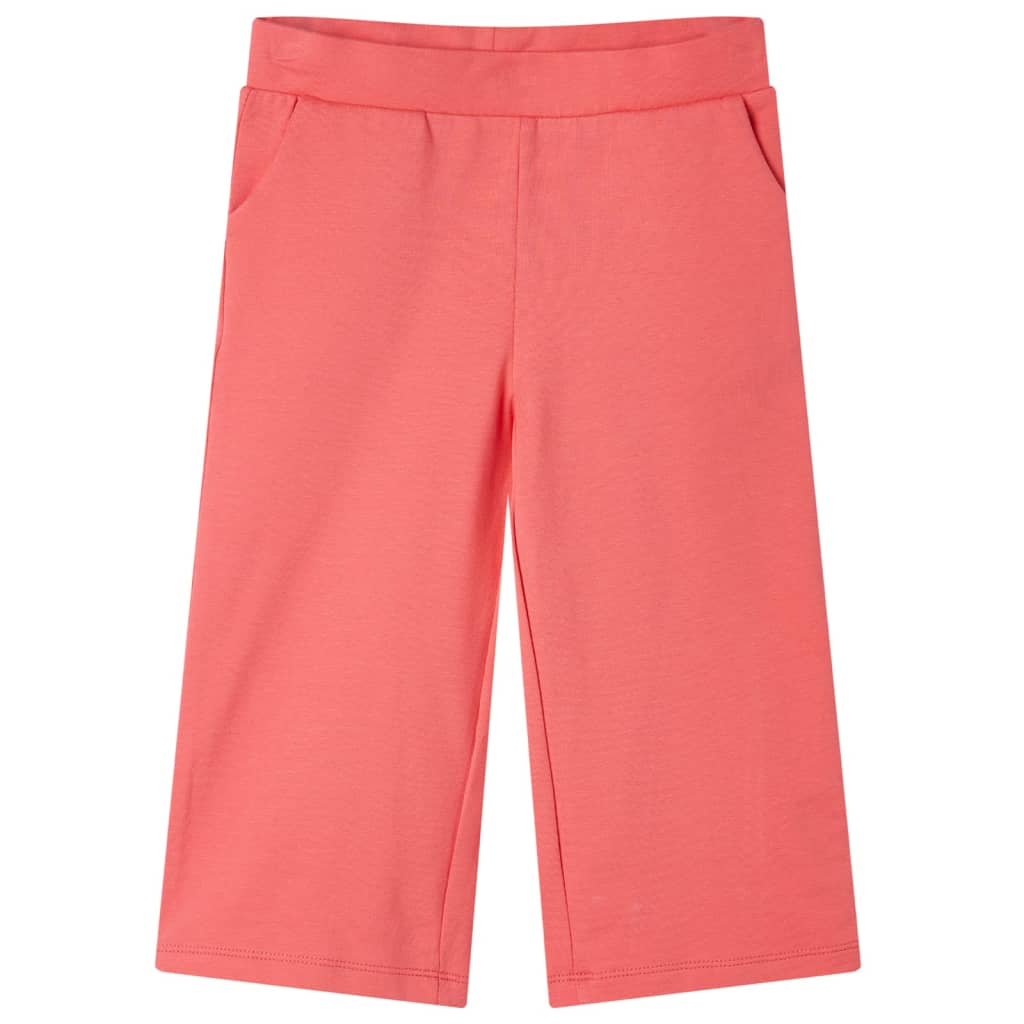 Pantalon à jambes larges pour enfants corail 140