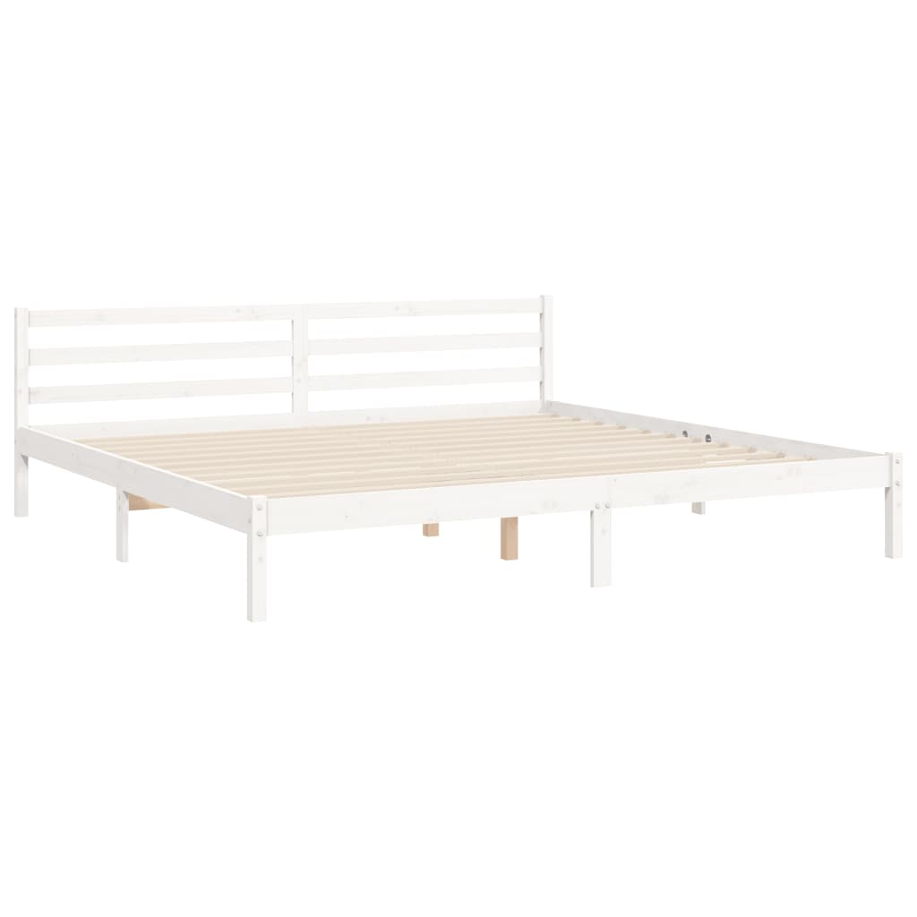 vidaXL Cadre de lit sans matelas blanc bois massif