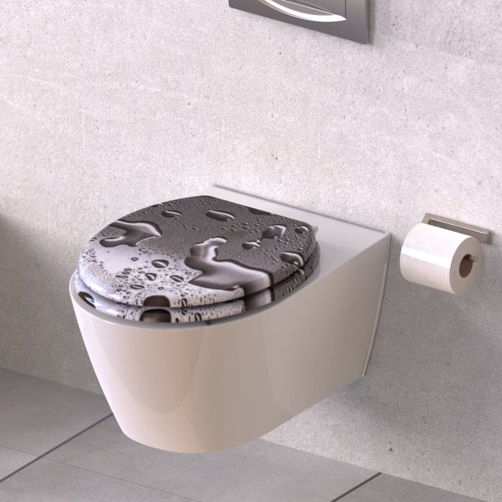 SCHÜTTE Siège de toilette avec fermeture en douceur GREY STEEL