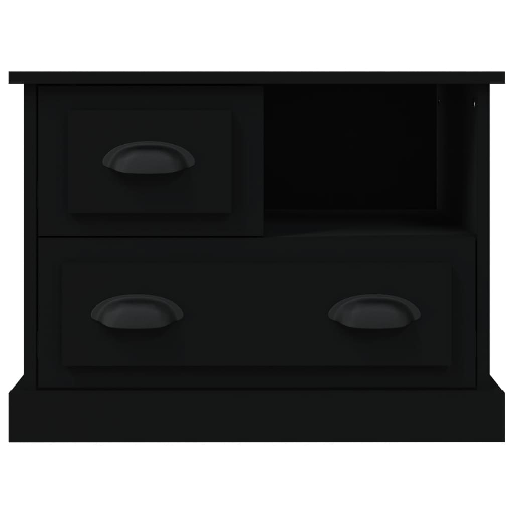 vidaXL Table de chevet noir 60x39x45 cm