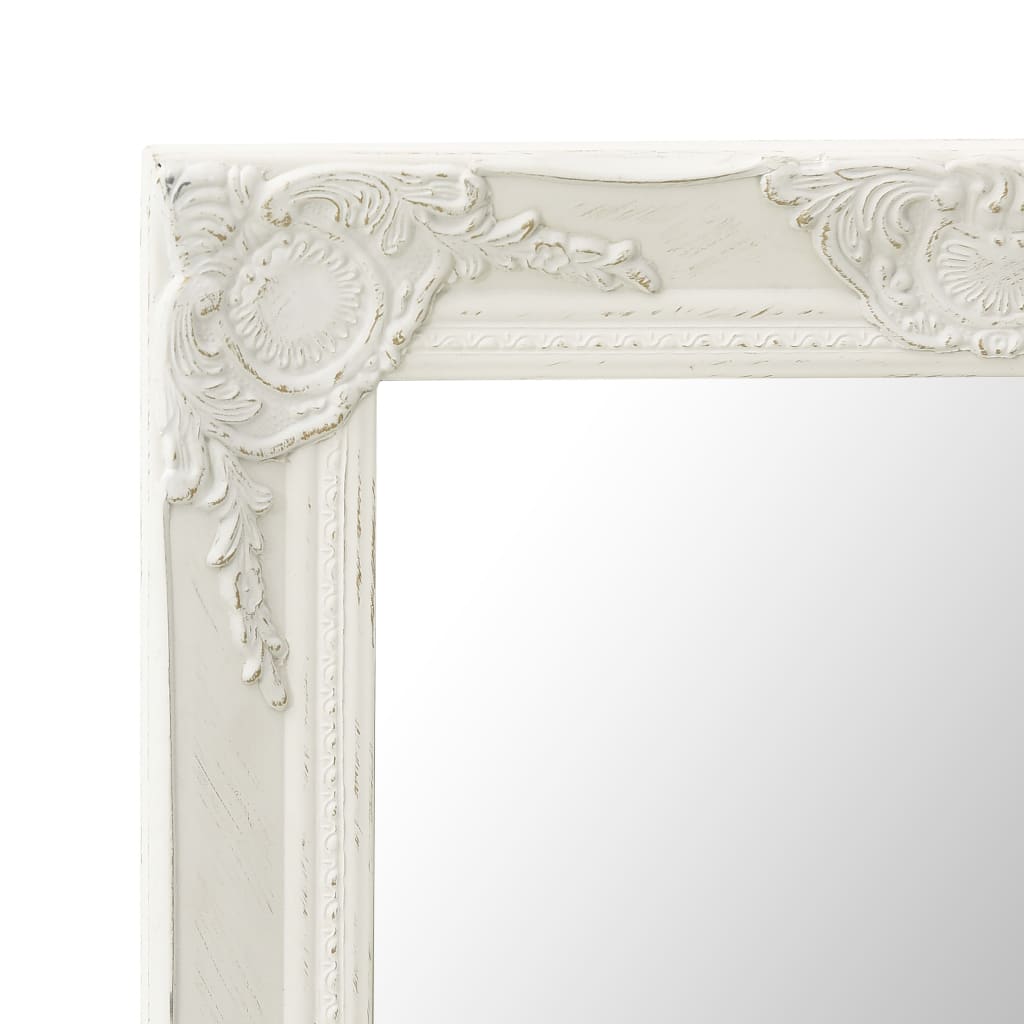 vidaXL Miroir mural style baroque 60x40 cm Blanc