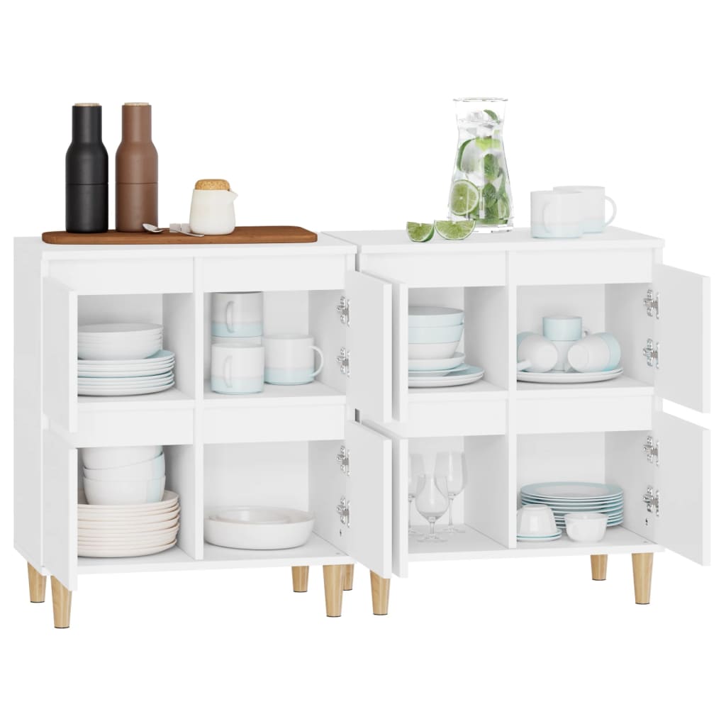 vidaXL Buffets 2 pcs blanc 60x35x70 cm bois d'ingénierie