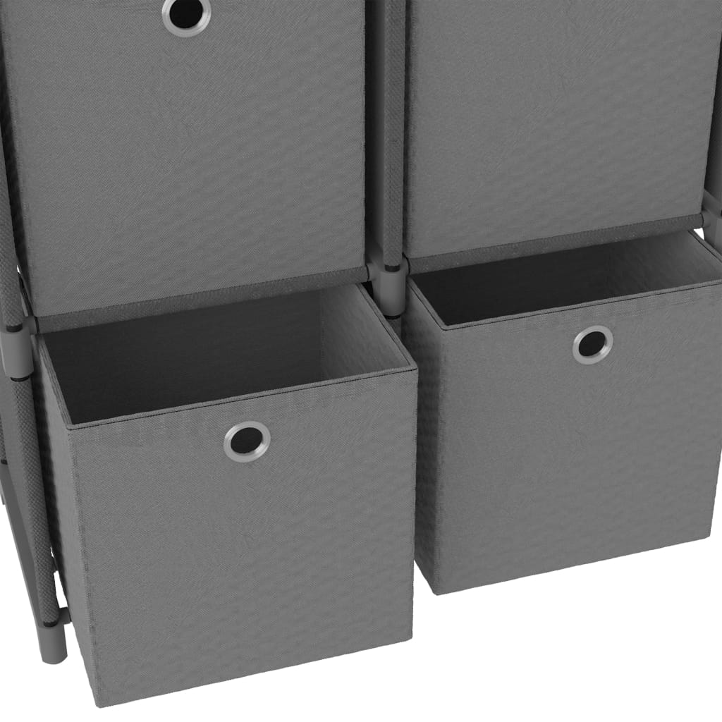 vidaXL Étagère d'affichage 5 cubes et boîtes Gris 103x30x72,5 cm Tissu
