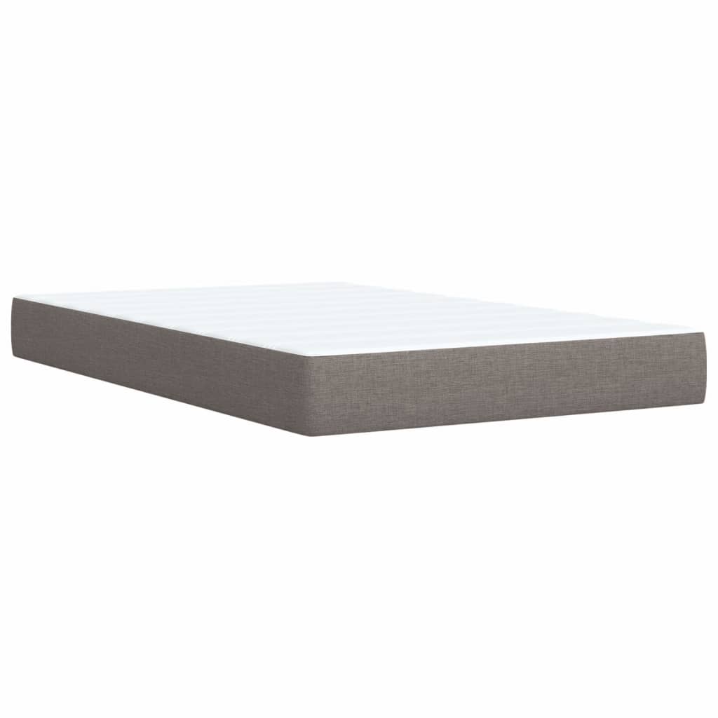 vidaXL Sommier à lattes de lit avec matelas Taupe 120x200 cm Tissu