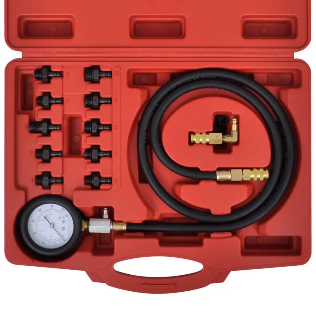 vidaXL Kit à outils de test de pression de l'huile et du moteur