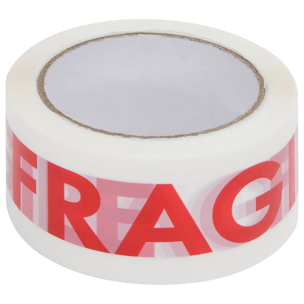 vidaXL Ruban d'emballage 36 pcs FRAGILE imprimé blanc 48 mm x 66 m