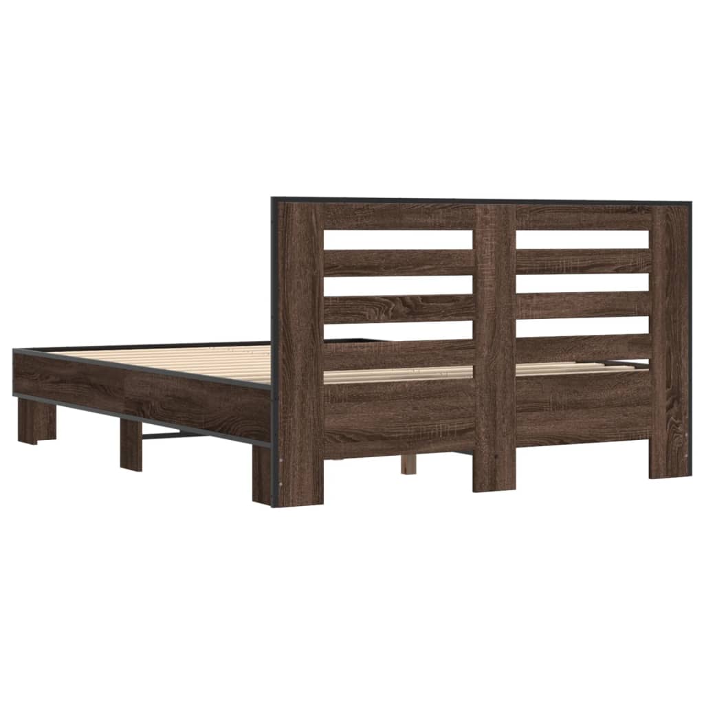 vidaXL Cadre de lit sans matelas chêne marron 140x200 cm