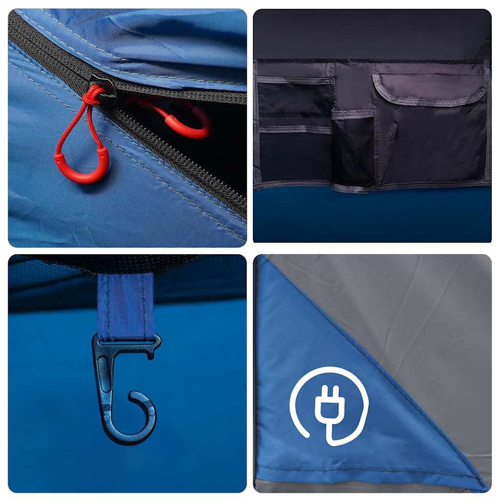 vidaXL Tente familiale 6 personnes bleu libération rapide imperméable